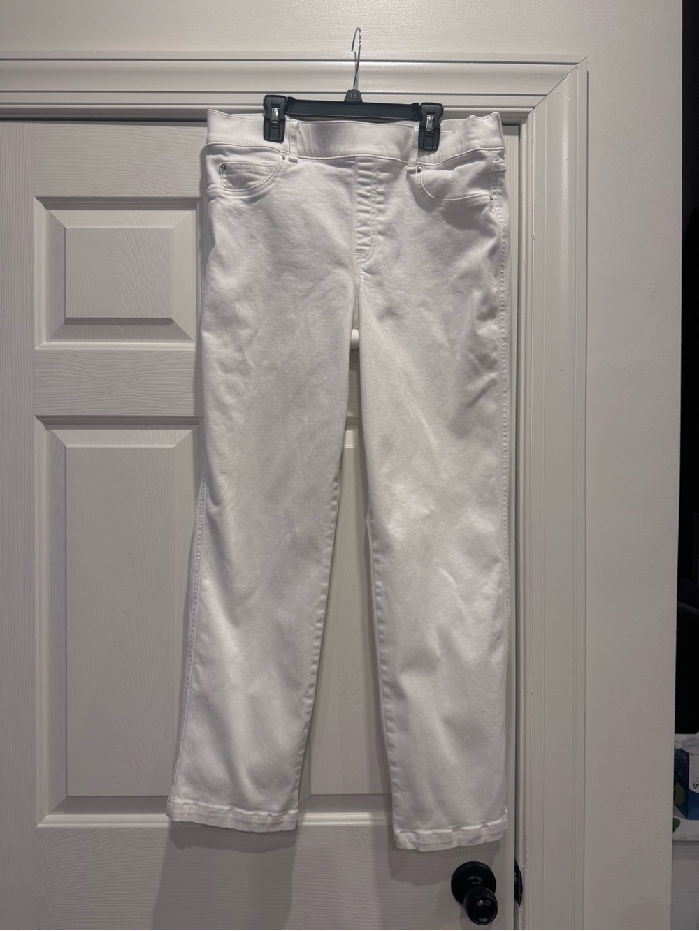 Spanx Classic White Straight Leg Compression Stretchy Woman’s XL Jeans Pants